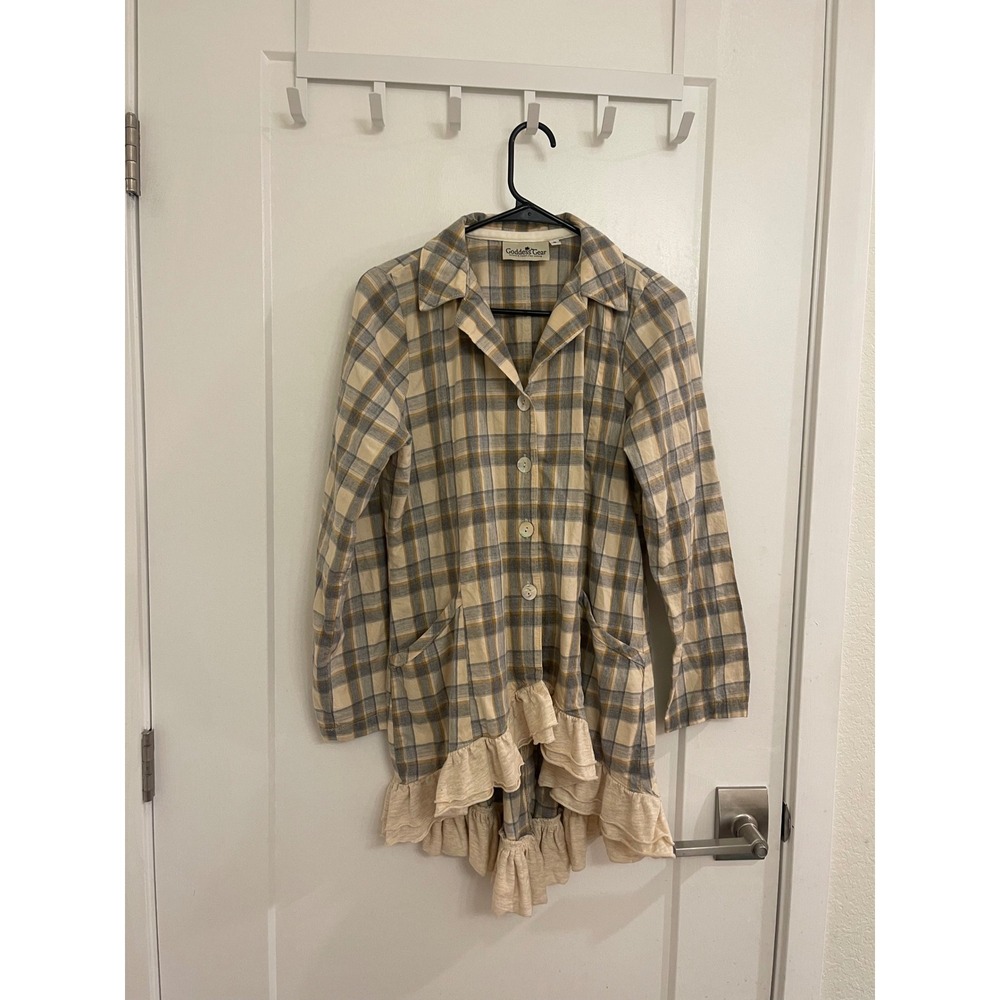 Goddess Gear Organic Fiber Clothing Boho Western Indie Gingham Plaid Dress‎
